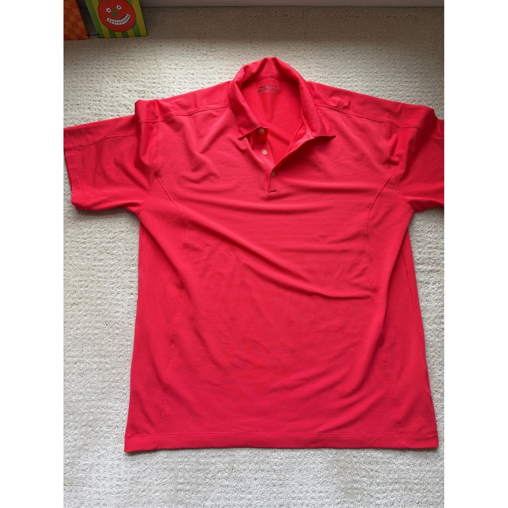 Nike Golf Polo Shirt XL Red Dri-FIT Textured Sporty Gorpcore Americana